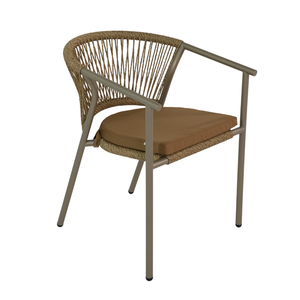 Silla Moderna de Mimbre Sintético para Exteriores APOLLO, con Marco de Acero Ergonómico y Recubrimiento en Polvo, para Parques, Hoteles, Jardines y Patios - Product Image 4