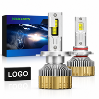 Phares LED Canbus YHKOMS Y100 12V 200W 26000LM 6000K, compatibilité universelle avec ampoules H1 H11 9012 9005 9006 H7 H4, 2 tubes en cuivre