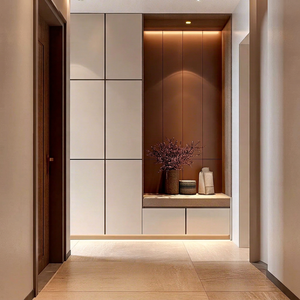 Custom Functional Wooden <b>Entryway</b> <b>Shoe</b> Organizer with Hidden Compartments for Modern Homes Villa & Hotel Use - Product Image 1