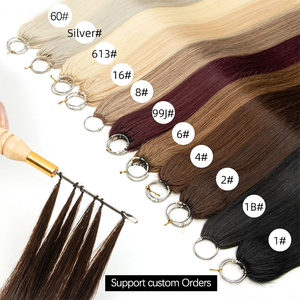 Micro piuma nuove estensioni dei capelli 100% il vero <span class=keywords><strong>naturale</strong></span> Comfort dei capelli umani invisibile 14-28 pollici marrone nero <span class=keywords><strong>colore</strong></span> 613 <span class=keywords><strong>biondo</strong></span> - Product Image 3