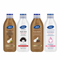 Lotion Corporelle Éclaircissante OEM Multi-Usages à l'Acide Kojique, Avocat et Beurre de Cacao 400ml Hydratante Nourrissante 4 Variantes Vente en Gros