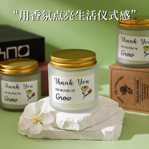 เทียนหอมสีขาวขุ่น กลิ่นดอกไม้ รูปทรงกระบอก ของตกแต่งบ้าน ของขวัญ - Product Image 2