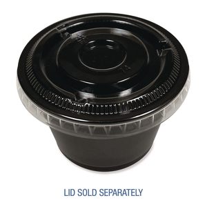 Gobelets jetables en polypropylène noir de 3,25 oz pour soufflés et portions, avec couvercle, pour collations et boissons, 2 500/garniture - Product Image 6