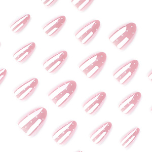 Uñas Postizas Francesas con Efecto Cromo Espejo 2026, 24 Piezas, Uñas Artificiales Desmontables, Punta de Uña Almendrada, Uñas a Presión - Product Image 5