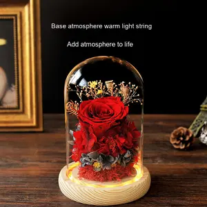 Rose Vere Conservate per Sempre in Cupola di Vetro, Lunga Durata 3-5 Anni, Decorazione da Interni, Miglior Regalo per Mamma, Moglie, Fidanzata, <span class=keywords><strong>Migliore</strong></span> Amica, Nonna - Product Image 2