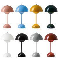 Lampe de nuit LED sans fil portable lumière chaude contrôle tactile lampe de table en forme de fleur pour la maison avec lumière de bureau et lumière de chevet