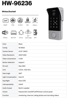 Sonnette vidéo IP intelligente HIWINK, détection de mouvement, déverrouillage par mot de passe/carte IC/NFC/application/panneau de commande intelligent, 2MP, IP65