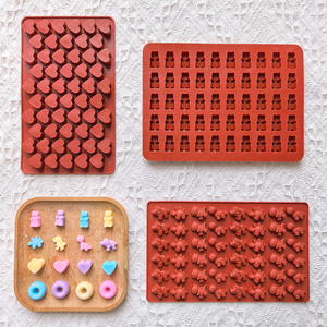 1Set Siliconen Snoep Mallen, 5 Stuks Chocolade Biscuit Bakvorm Mini Hart/Donut/Dinosaurus/Beer/Rups Gevormde Gummies Mallen - Product Image 6
