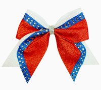 Barrettes à cheveux Sacarla mignonnes pour filles, avec nœuds de pom-pom girl, en cuir, paillettes et strass, à longue queue, pour la danse et les spectacles