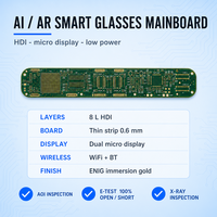 Carte mère de lunettes intelligentes IA/RA, PCB nu multicouche FR4 avec finition de surface ENIG, fabricant de prototypes de circuits imprimés sur mesure