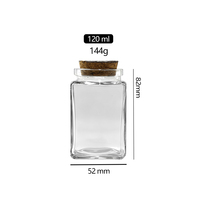 Grosir 120ml ramah lingkungan tutup penyumbat gabus kaca bening Jar Mini persegi kaca bumbu botol untuk safron