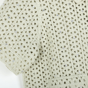 <span class=keywords><strong>Cardigan</strong></span> in maglia rosa a maniche corte, nuovo arrivo estate 2026, con ricami di diamanti, vestibilità <span class=keywords><strong>slim</strong></span>, top casual da donna per feste - Product Image 6