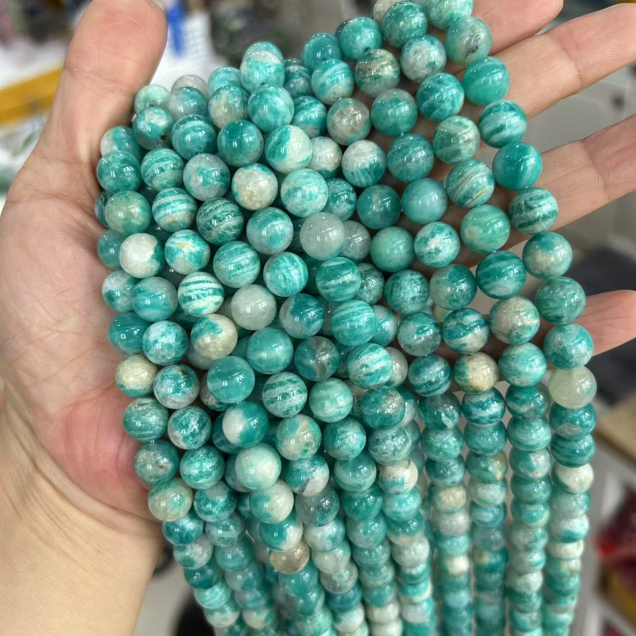 Amazonite Blu Russo 10mm (circa 36-38 perle)