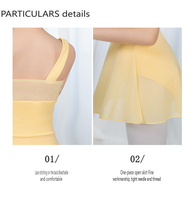Enfants Ballet Justaucorps Robe Sans Manches Gymnastique Dancewear Formation Costume pour Filles Couleur Unie Jupe Tenue
