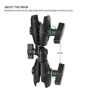 VINmounts 1.5 Inch C Size Double <b>Socket</b> Swivel <b>Ratchet</b> Arm Adjustable Locking RAM Compatible Ball Mount Arm 38mm VIN-C-DLG3A - Product Image 2