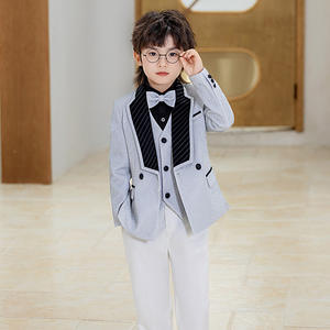 Conjunto <span class=keywords><strong>de</strong></span> Pantalones <span class=keywords><strong>de</strong></span> Lentejuelas <span class=keywords><strong>para</strong></span> Niños, Estilo Formal, <span class=keywords><strong>para</strong></span> Fiestas <span class=keywords><strong>de</strong></span> Año Nuevo, Presentaciones, Actuaciones, con Flores, <span class=keywords><strong>de</strong></span> Poliéster Teñido, Estilo Combinable - Product Image 3