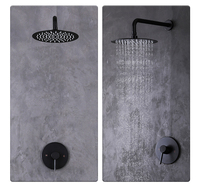 Kit de baignoire et de douche noir mat, Kit de garniture de douche à poignée unique, ensemble de robinets de douche