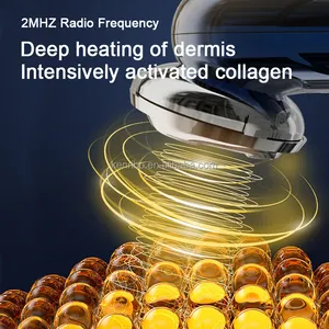 Ems rf tecnologia terapia del calore della pelle dispositivo di raffreddamento del viso a casa dispositivo rf microcorrente per il massaggio degli occhi e del viso, ridurre il gonfiore