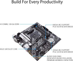 ASU S <b>Prime</b> B550M-A WiFi II New ATX Desktop Motherboard With PCIe 4.0 WiFi 6 ECC DDR4 Memory 2.1 RGB Header for H Double Memory - Product Image 5