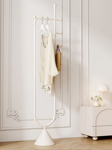 Nordic piccola camera da letto soggiorno studio hotel piano al soffitto comodino stile crema appendiabiti in metallo - Product Image 5