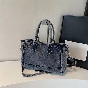 2025 Vintage <b>Washed</b> Denim Tote <b>Bag</b> Women <b>Large</b> Capacity Shoulder Crossbody <b>Bag</b> Summer Casual Versatile Purses - Product Image 1