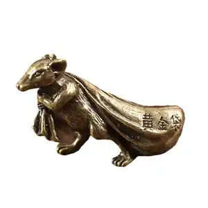 Brass gold Kangaroo ornament Money Mouse Gold Mouse home ornament 12 zodiac decorative ornament