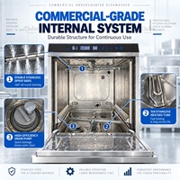 Lave-vaisselle électrique sous le comptoir industriel intelligent en acier inoxydable à bas prix commercial