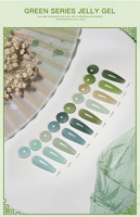 OSEY 10 Couleurs Série Verte 15ml Vernis Gelée Non Toxique UV/LED pour Nail Art Prise en Charge Marque Privée Personnalisation Gratuite