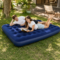 Matelas gonflable multi-tailles, couleur unie, confortable, pour dormir, matelas gonflable floqué pour la maison ou le camping