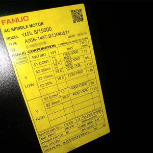 A06B-1487-B135 A06B-2487-B135 A06B-1487-B135 # Motor de Husillo AC FANUC 0521 AiIL 8/15000 - Product Image 2
