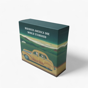 Caja de Regalo Rígida Ilustrada de Primera Calidad, Empaque con Impresión de Auto Clásico y Paisaje para Coleccionables Musicales - Product Image 5