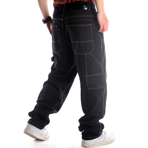 Jeans ample vintage en denim pour hommes, style hip-hop, boutique de skateboard et de danse de rue de la côte ouest des États-Unis - Product Image 5