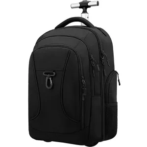Rolling Backpack Wheeled Laptop Backpack for Travel Freewheel Carry on Trolley Luggage Suitcase Compact Business Bag