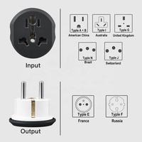 Adaptador de Enchufe Eléctrico Universal Tipo E/F de 5 Tomas para Europa, Enchufe Alemán, Uso en Viajes para Dispositivos Extranjeros
