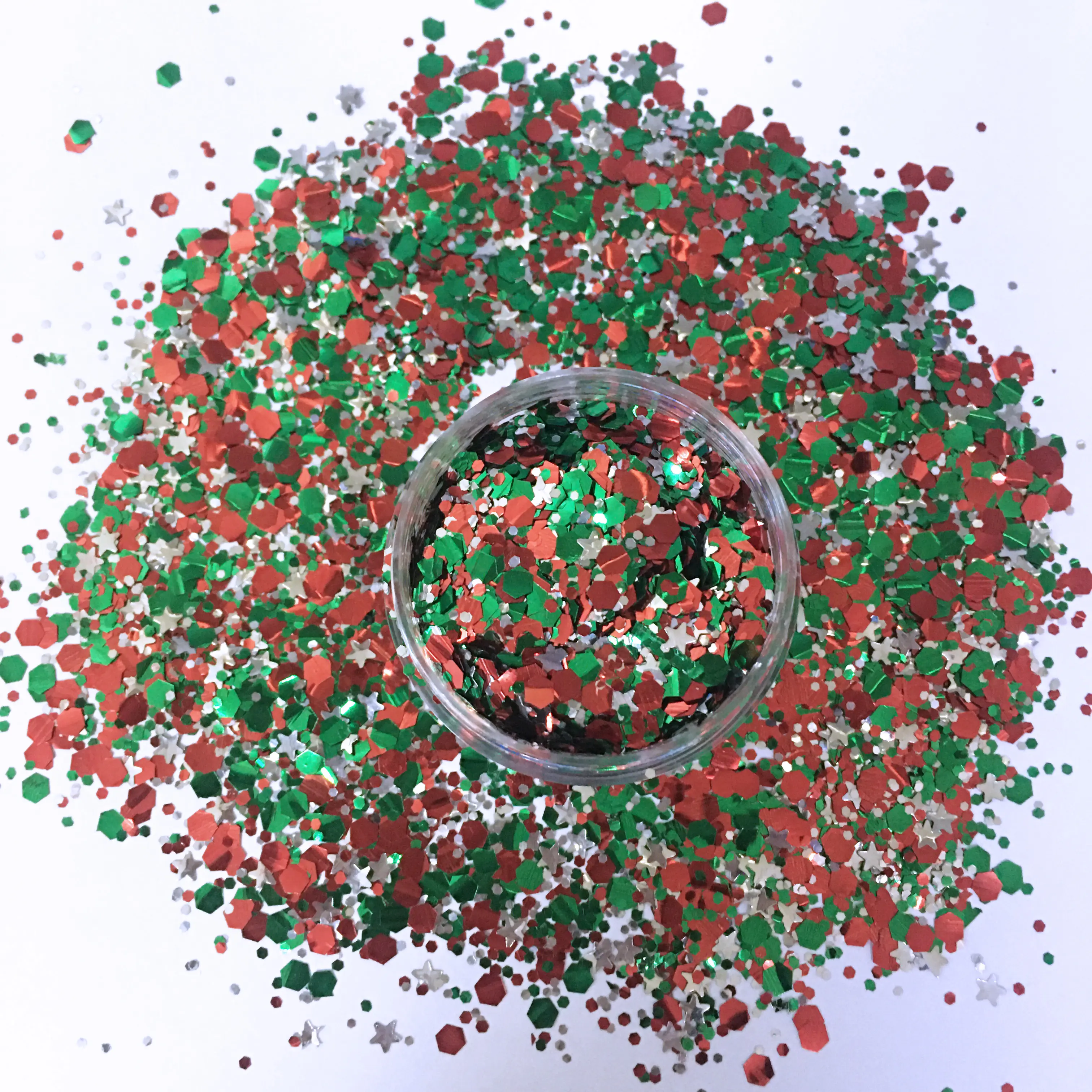 Metodo di prova EU 2023 di cellulosa vegetale biodegradabile all'ingrosso glitter decorare ornamento di natale alla rinfusa bio-glitter