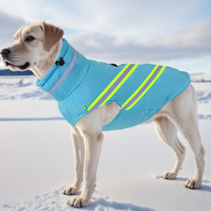 Fabricante al por mayor impermeable cálido invierno perro abrigo con rayas reflectantes - Product Image 3