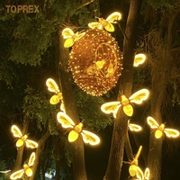 Luces LED de Jardín con Forma de Colmena de Abejas 3D para Exteriores, Toprex, Gran Venta, con Motivo de Abejas para Navidad, Halloween, Pascua, IP65 para Días Festivos