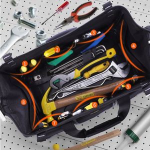 Heavy Duty 18-inch Close Top Wide Mouth Storage Electrician Tool Bag with Padded Adjustable Shoulder Strap - Product Image 6