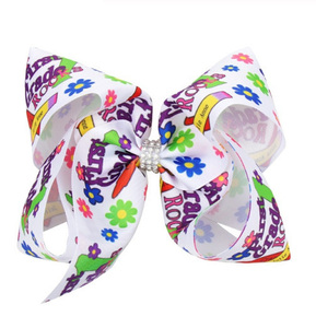 Lazos de animadora para el regreso a clases con clip, de resina, con diseño de coches y lazo de puntos, pinzas para el pelo grandes con diseño de sirena y brillantes - Product Image 3