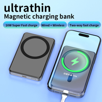 Vente flash - Powerbank en métal 10000mAh, charge rapide, chargeur magnétique sans fil pour iPhone, batterie ultra-fine