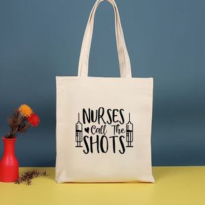 Bolsa de Lona con Tema de Enfermera, Bolsa de Hombro Ecológica de Gran Capacidad para Trabajo, Vacaciones, Compras, Escuela, Hospital, Uso Diario - Product Image 6
