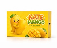 Op maat gemaakte bedrukte stevige geschenkverpakking voor Keitt Mango premium fruitverpakkingen, cartoonontwerp deksel en bodem, groothandel OEM