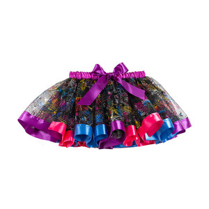 Jupes tutu de sorcière <span class=keywords><strong>d</strong></span>'Halloween pour filles avec tulle noir et <span class=keywords><strong>orange</strong></span> et doublure douce, costumes de télévision et de cinéma pour enfants - Product Image 6