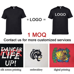 Grosir kaus crop warna polos lengan pendek kaus cetak Logo pria katun spool transfer panas kustom pria - Product Image 3