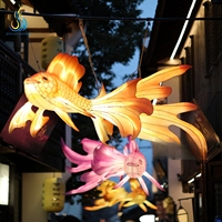 Lot de lanternes suspendues en forme de poisson rouge, faites à la main en soie, pour la décoration extérieure du Festival de la Mi-Automne