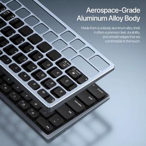 ดักซ์ ดูซิส แอลเค โปร ซีรีส์คีย์บอร์ดไร้สายแบบอะลูมิเนียมอัลลอยด์แบบสองโหมดพร้อมแผงดิจิตอลแบบสัมผัส (สีดำ) - Product Image 5