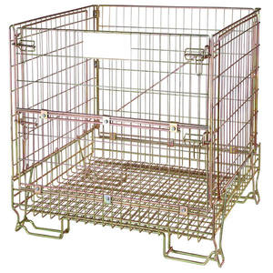 Conteneur en treillis métallique galvanisé Cage à palette européenne pliable pour le stockage en entrepôt Conception pliable conforme à <span class=keywords><strong>l</strong></span>'UE - Product Image 3