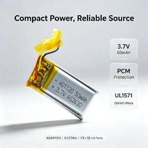 Batería LiPo de 3.7V 50mAh 401120 con PCM 601220, Batería Recargable de Iones de Litio en Bolsa para Electrónica de Consumo - Product Image 4