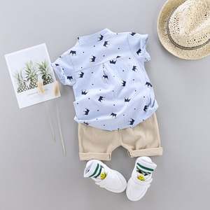Conjunto de Ropa de Verano para Bebé Niño, 2 Piezas, Camisa con Corona, Diseño Moderno y Lindo, Venta al Por Mayor - Product Image 6
