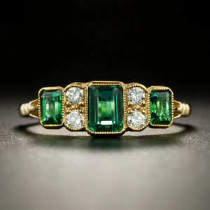 Anello Quadrato con Contrasto di Colore, Stile Retrò Elegante, per Uso Quotidiano e Feste, Impilabile, Gioiello da Donna, Idea Regalo - Product Image 1